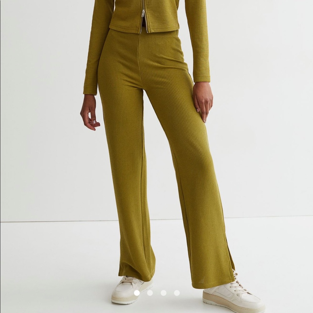 H&M Wide-cut Slit Jersey Pants